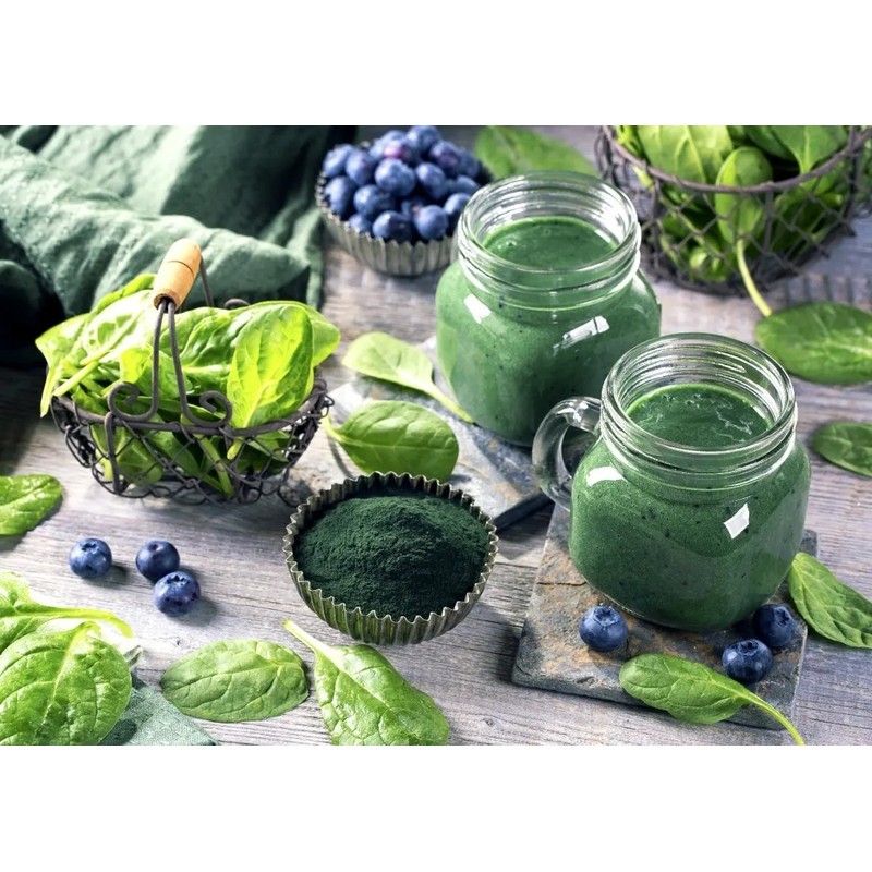 Combo 100 G Alga Espirulina Chlorella Espirulina Azul
