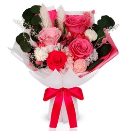 Perfectione Roses Flowers for Delivery Prime, Preserved Flowers, 100% Natrual Long Lasting Flowers Bouquet, Mothers Day, Anniversary, Birthday, Gifts for Women, Valentines day Flowers (Pink)