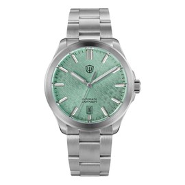 watchdives Automatic Watch for Men, WD0005 Sport Watch NH35 Mechanical Dress Wristwatches 39mm Domed Sapphire Crystal Luxury Watches (Mint Green)