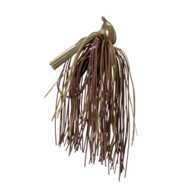 BUCKEYE LURES Mini Mop Jig - Finesse Fishing Jig with Thinner Living Rubber Skirt, Light Wire Flipping Hook& Rattles - Perfect for Finicky Bass, Smallmouth & Spotted Bass - 1/2 oz, Green Pumpkin
