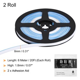 uxcell 2Pcs Flexible Trim Self Adhesive, 20Ft Ceiling Molding Peel and Stick, Caulk Strip Sealing Decorative Tape for Countertops, Sinks, Toilets, Wall Corners (White)