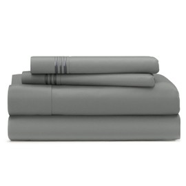 Cosy House Collection Everyday 1500 Series Bed Sheet Set - Ultra Soft & Cool Hotel Luxury Bedding - Deep Pocket - Wrinkle, Stain and Fade Resistant - 4 Piece Set (Queen, Charcoal