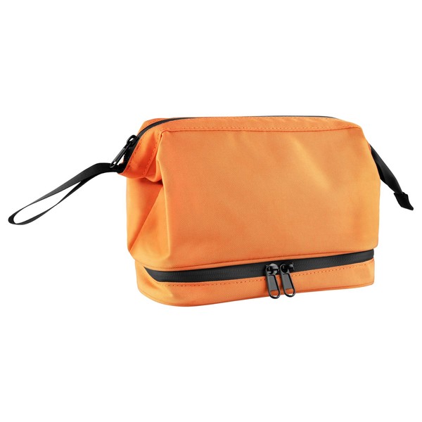 TopTie Double Layers Travel Bag for Toiletries, Unisex Wide-Open Makeup