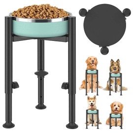 Adjustable Dog Bowls Elevated Stand, 4 Heights, Wide 6-10", Oppro Metal Raised Tall Single Dog Food Bowl Holder, Upgrade Lifted Water Feeder with Tray for Medium Large Small Breed, H: 8”/10”/12”/13.8”