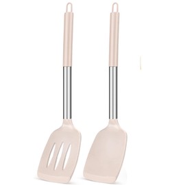 U Chef Set de 2 Esptulas de Cocina de Silicona Ranuradas Antiadherentes y Resistentes al calor, Sin BPA, Utensilios de cocina para Cocinar Hornear y  