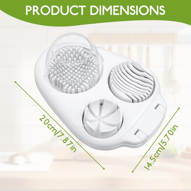 3 in 1 Egg Slicer, Stainless Steel Multipurpose Egg Cutter,