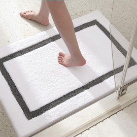 Color&Geometry Bathroom Rugs, Water Absorbent and Quick Dry Microfiber Bath Rugs-17"x30", Non-Slip, Machine Washable, Extra Soft Plush Bath Mats for Bathroom, Laundry Room, Shower and Tub