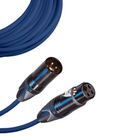 Male to Female XLR Cable with Neutrik NC3 Connectors and Premium 20ga wire - 35: FT long: Blue