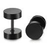 SIISPRI 6-10mmBlack Screw Stud Earrings for Men Women Steel Cheater