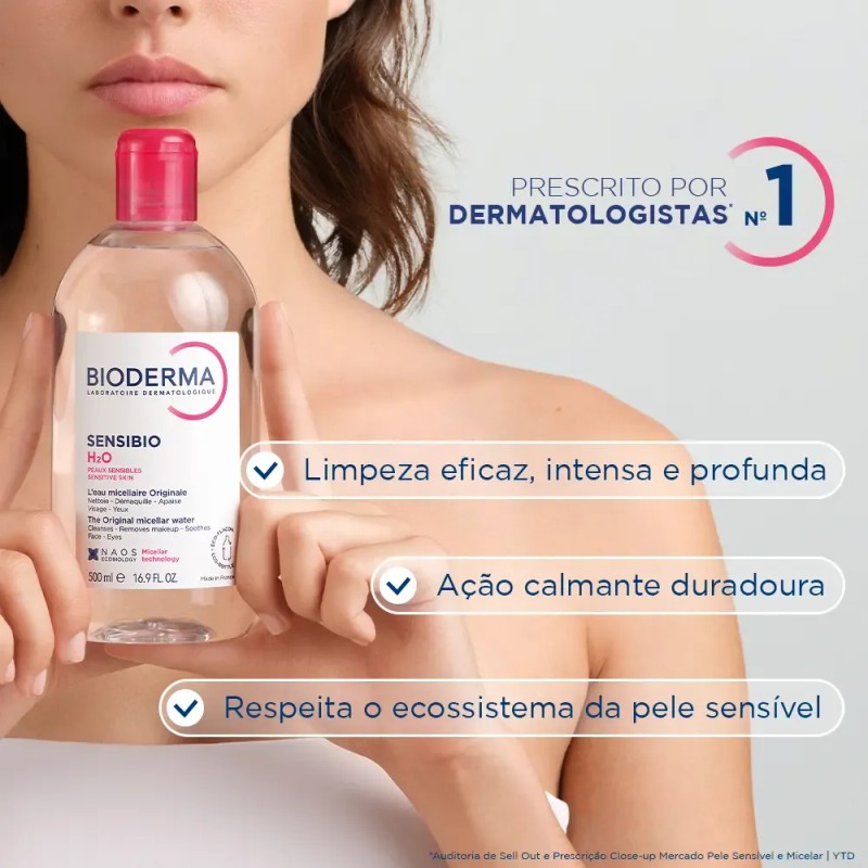 Agua Micelar Piel Sensible Bioderma Sensibio H2O Bomba 500ml
