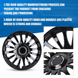 NIXON OFFROAD 16 Inch Hubcaps [Only Fit Iron Hub] Universal Wheel Rim Cover (Set of 4) ABS Hub Caps Replacement for Car Truck SUV (16 Inch, Black Lacquer, 5081Style)