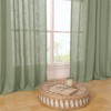 LAMIT Semi Sheer Linen Curtains 45 Inches Long 2 Panels,