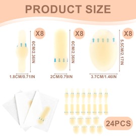 Hydrocolloid Gel Ampoules Dressing, 24 Pieces, 3 Different Sizes with Advanced Foot Protection, Optimal Comfort, Waterproof and Breathable, Suitable for All Shoes