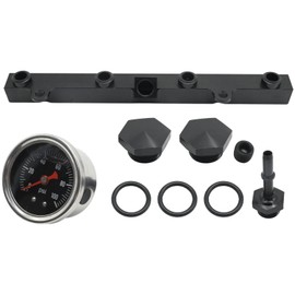 Saihisday Fuel Rail with Oil Gauge Kit Replacement for Honda Civic SI 2001 2002 2003 2004 2005 Replacement for Acura RSX 2002 2003 2004 2005 2006 Fuel Rail Pressure Gauge Kit