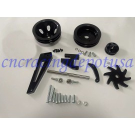 CNCRSR Big Block Chevy SWP Short Water Pump BlackAluminum Pulley Alternator Bracket Kit