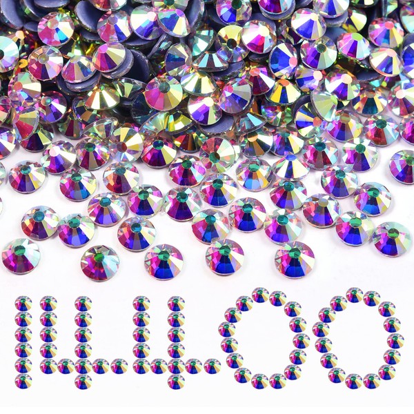 BLINGINBOX - Diamantes de imitación Hotfix, 14,400 piezas transparentes SS6-SS20, 4 tamaños de gran cantidad al por mayor, cristales Hotfix para ropa