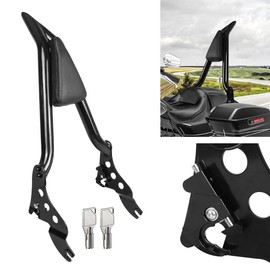 DSISIMO Detachable Passenger Backrest Sissy Bar With Locked Rotary Docking Latches Clips Compatible With For 2009-2025 Harley Touring Road King Street Glide Electra Glide Road Glide CVO Sissy Bar