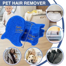 Winsyison 4pcs Pet Hair Remover for Laundry, Sponge Dog Hair Catcher, Reusable Laundry Lint Remover for Washing Machine Floor Sofa Pilling Clothes- Blue