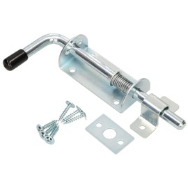 KOTARBAU® Spring Bolt Bolt Door Bolt Silver Rustproof Rubber Handle Weatherproof with Suspension Gate Bolt Slider Doors Gates Galvanised (200 mm)