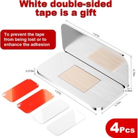PHIXBEAR No Drill Magnetic Cabinet Door Catch with Adhesive, 4 Pack Stainless Steel Child Safety Cabinet Latch for Kitchen & RV