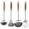 4Pcs/Set 304 Stainless Steel Rosewood Cooking Utensils Cookware Set Kitchen