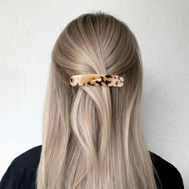 2 horquillas francesas grandes para mujer, pinzas para el cabello clásicas de celuloide curvadas con diseño de carey, sujeción fuerte, cierre automáti