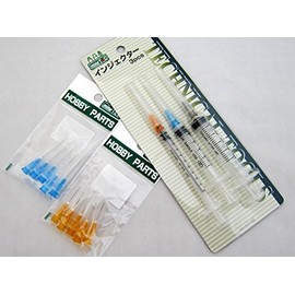 [Craft Syringe Injectors / Syringes & Replacement Needles 2 Types] 3 Piece Set (3 Syringes, 5 Refills, 0.6 mm, 0.5 mm, 5 Pieces) Injection, Oil Jugs, Small Animal Feeders, Models, Crafts, Plastic Model