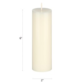 Mega Candles 3 pcs Unscented Ivory Round Pillar Candle, Hand Poured Premium Wax Candles 2 Inch x 6 Inch, Home Décor, Wedding Receptions, Baby Showers, Birthdays, Celebrations, Party Favors & More