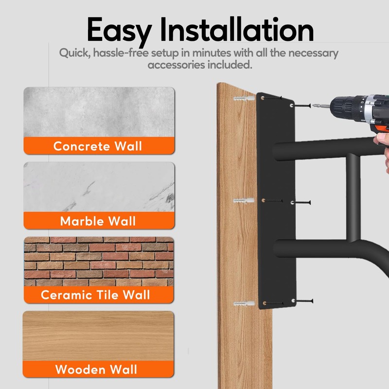 Outdoor Handrail for 1-3 Steps, 22.8" Length Wall Mount Stair