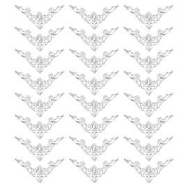 sourcing map Metal Corner Protector, Furniture Decorative Edge Cover, Album Corner Protectors Covers for Box Wooden Case Table Desk, 24 Pcs, White