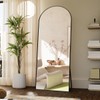 Koonmi Arched Full Length Mirror, 65"x24" Arched Black Floor Mirror,