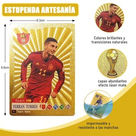 2025 Tarjeta de estrella de fútbol, Cartas de Futbol ,Tarjetas de colección de fútbol, 55 tarjetas sin duplicados, Tarjeta dorada de alta calidad con una superficie lisa que no se dobla fácilmente
