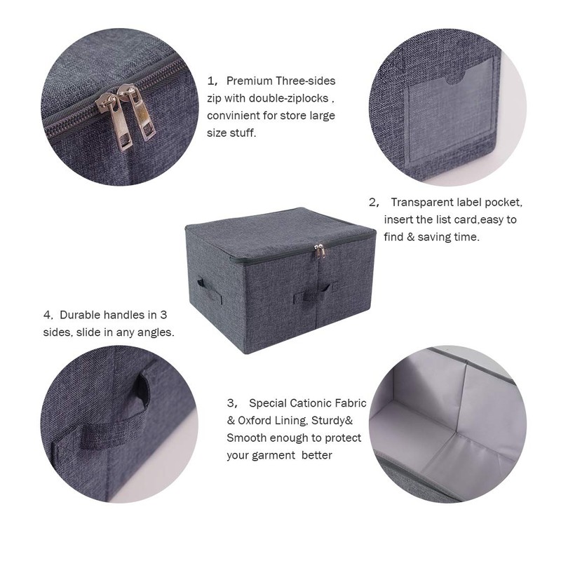 iwill CREATE PRO Fabric Garment Storage Box with Zip Lid