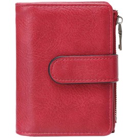 Bakurok Wallet Women Small Leather RFID Blocking Credit Card Wallet Bifold Compact Ladies Purse with Zipper Coin Pocket
