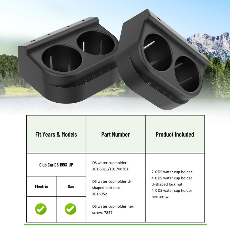 10L0L Club Car Cup Holder Kit Dual for Club Car