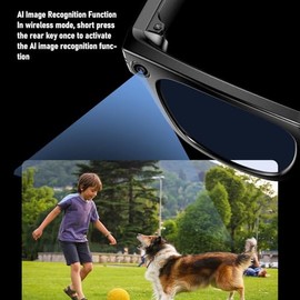 Pomya Gafas de Cámara Inteligente de IA, Gafas de Traducción en Tiempo Real con 25 Idiomas para Hombres Mujeres, Bluetooth 5.3 Gafas de Sol para Repro
