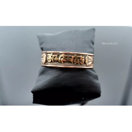 handmade Om Mani Padme Hum Unisex Hand Made Tibetan Yoga Meditation Mantra Cuff Bracelet