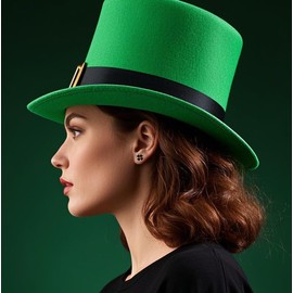 Reffeer Solid 925 Sterling Silver CZ Four Leaves Clover Earrings Studs for Women Teens Heart Cut Black Clover Studs Earrings St Patricks Day (C-Rose Gold)