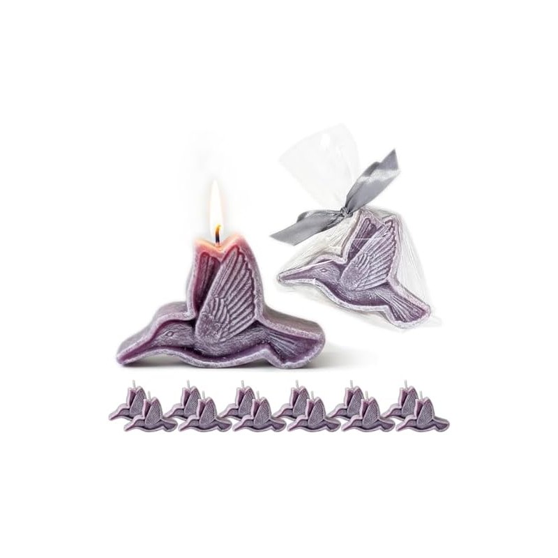 12 Velas en Forma de Colibrí Aromáticas Gardenia Lavanda Recuerdos
