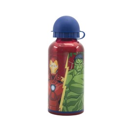 My sweety pop - Water Bottle - Aluminium - Nursery - School - Holiday - Meal - 17.5 cm - 400 ml - Hydration - Gift Idea - Avengers - Red - for Boys