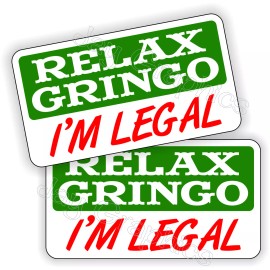 Unbranded/Generic pair - Funny Mexican Hard Hat Stickers | Relax Gringo Im Legal Safety Decals MX