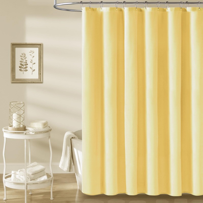 BTTN Fabric Shower Curtain, Linen Textured Heavy Duty Polyester Cloth