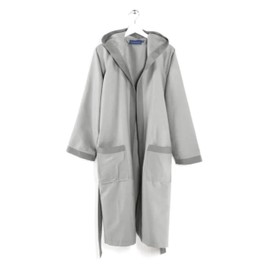 Caleffi Tecno Bicolour Bathrobe with Hood, Microfibre, Silver/Black, L