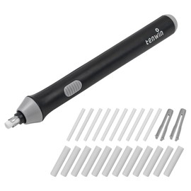 POFET Electric Eraser for Artists Adjustable Thickness Eraser Head with 22pcs Eraser Refills for Sketching Pencils Drafting Drawing Graphite Pencils Black