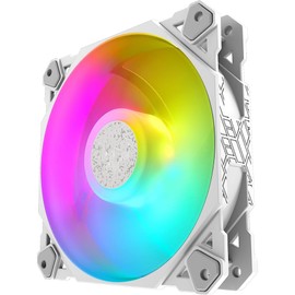 6 x Fan White RGB - Coloured LEDs 120 mm - Connection Molex - PC Case Quiet Cooling DESKTOP Fan White