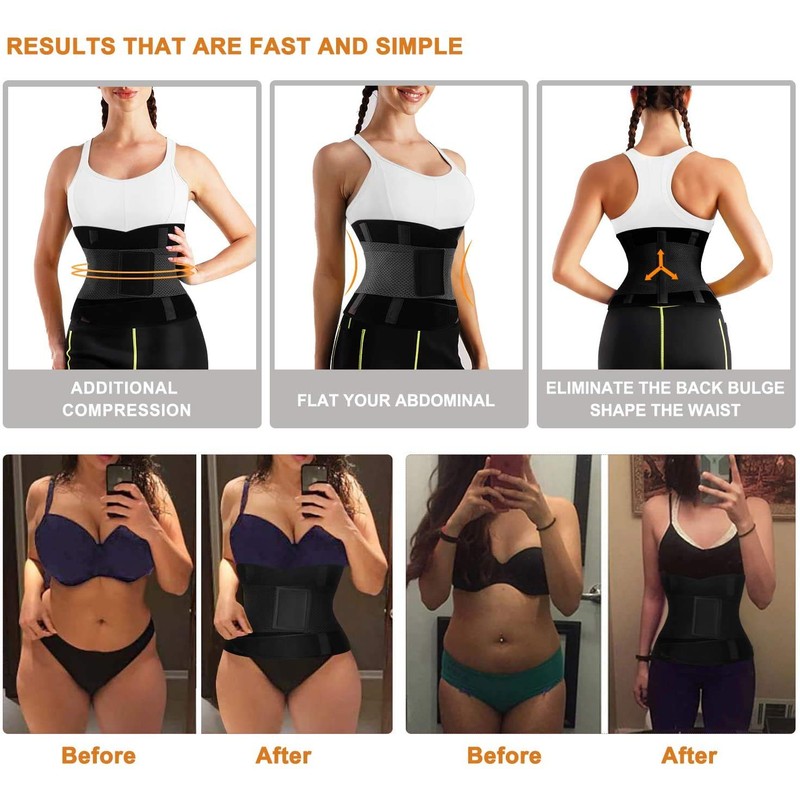 Nebility Women Waist Trainer Trimmer Sauna Sweat Workout Cincher Tummy