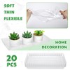 SiliFine 20 Pcs Clear Plastic Plant Saucer Rectangular Plant Drip