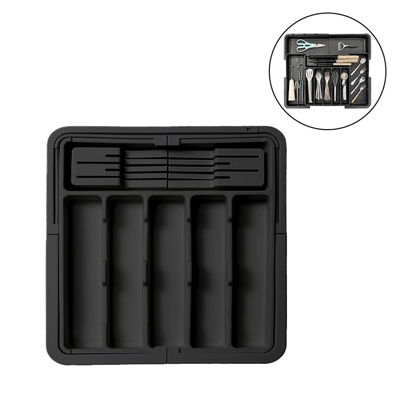 Expandable Silverware Organizer for Kitchen Drawers – 7-Compartment BPA-Free Cutlery