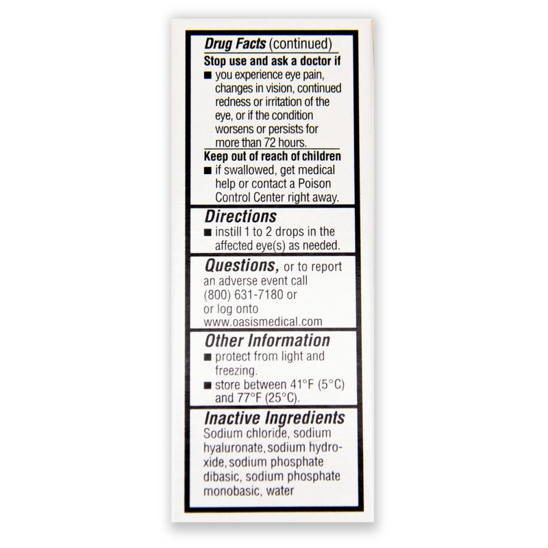 Oasis Tears OT6500 PF Plus Preservative-Free Lubricant Eye Drops Dry