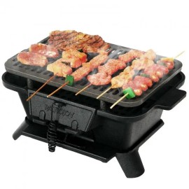 Heavy Duty Cast Iron Tabletop BBQ Grill Stove for Camping PicnicsColor: black Color
